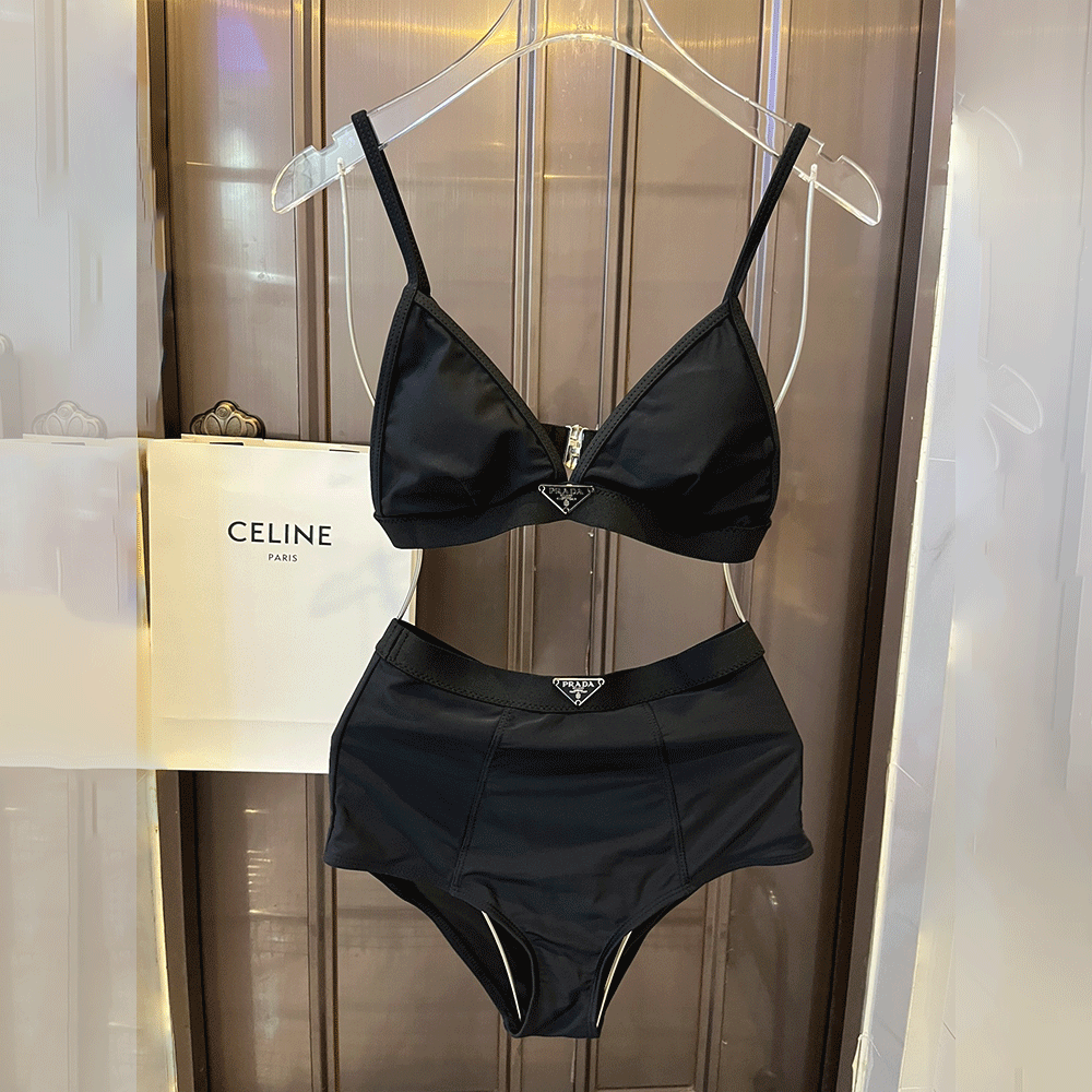 Prada Logo Two-piece Swimsuit Swimwear（Replica）
