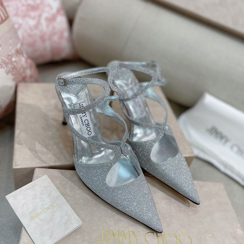Jimmy Choo 8.5CM Slim Heel Strap Tip Slide Sandal (Replica)