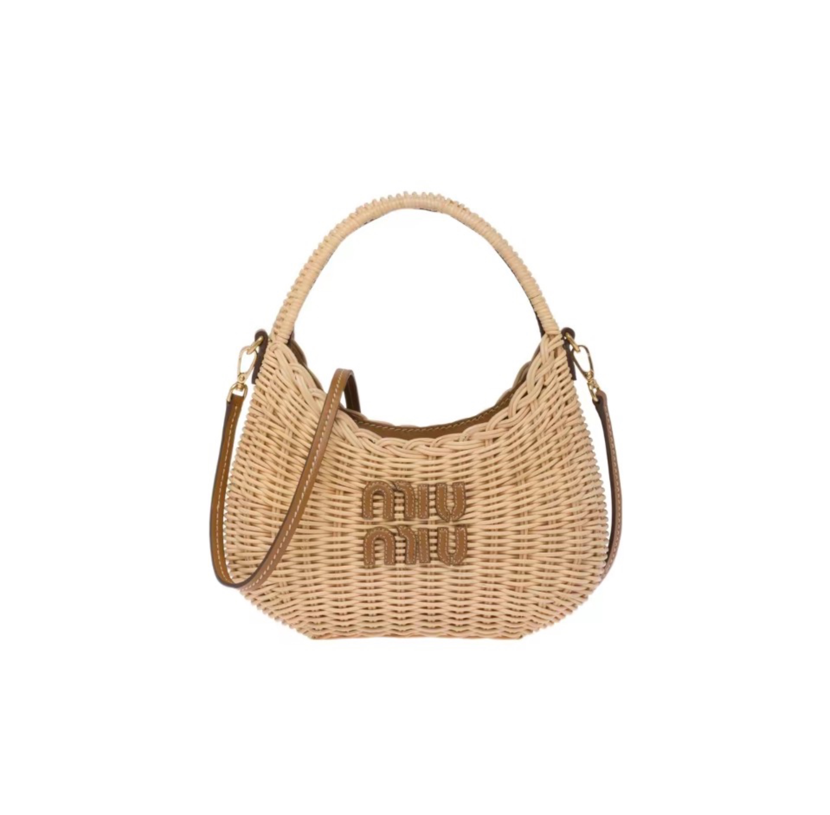 Miumiu Hobo Woven Wicker Shoulder Bag Crossbody Bag(Replica)