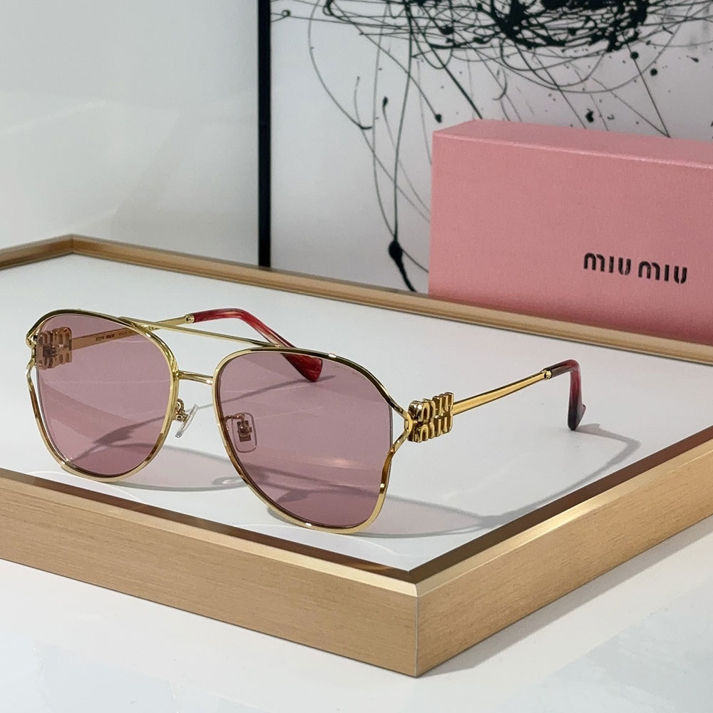 Miumiu Slim Metal Logo Mirror Legs Sunglasses Top quality (Replica)