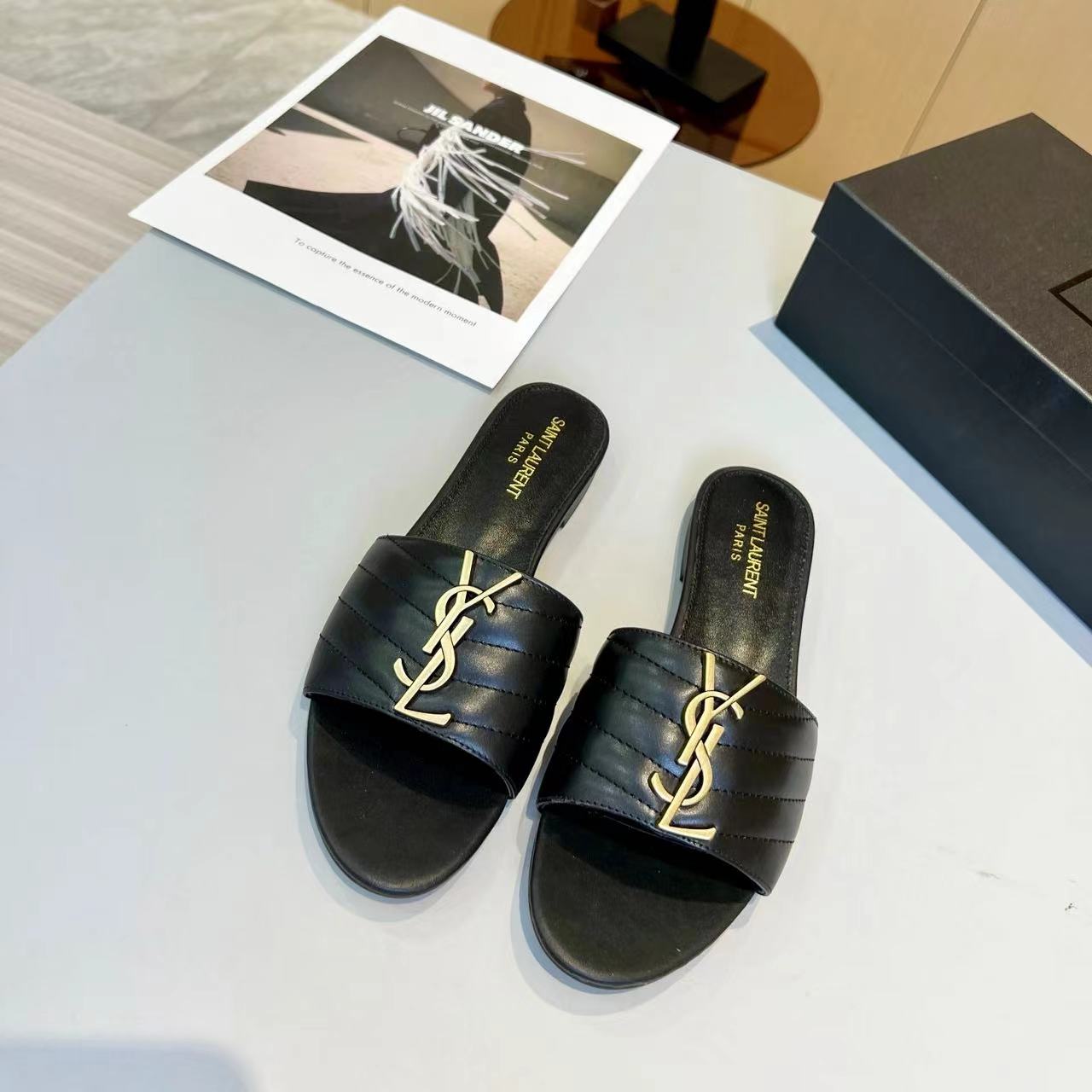 YSL Saint Laurent Gold Label Slippers (Replica)