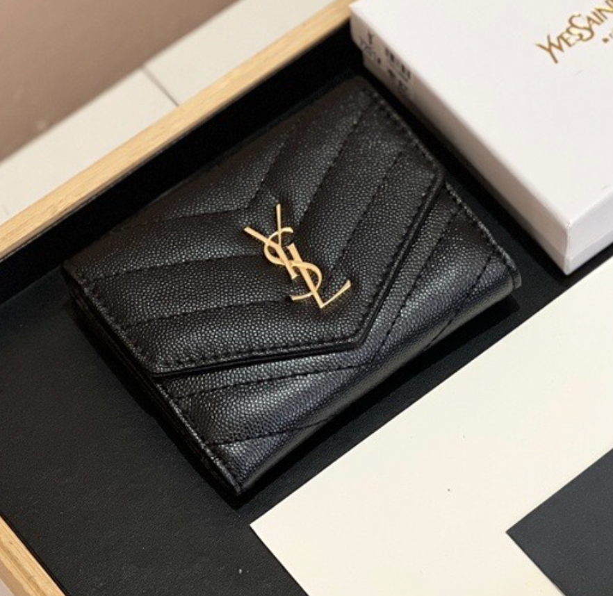 Saint Laurent YSL Classic Button Card Holder & Coin Wallet (Replica)