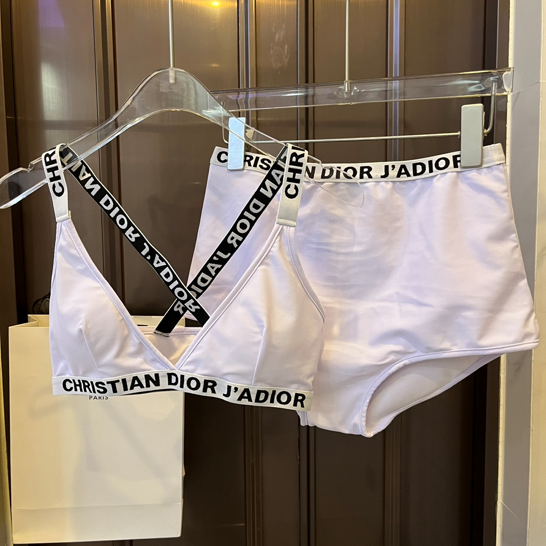 Dior Logo Strap Two-piece Swimsuit Swimwear（Replica）