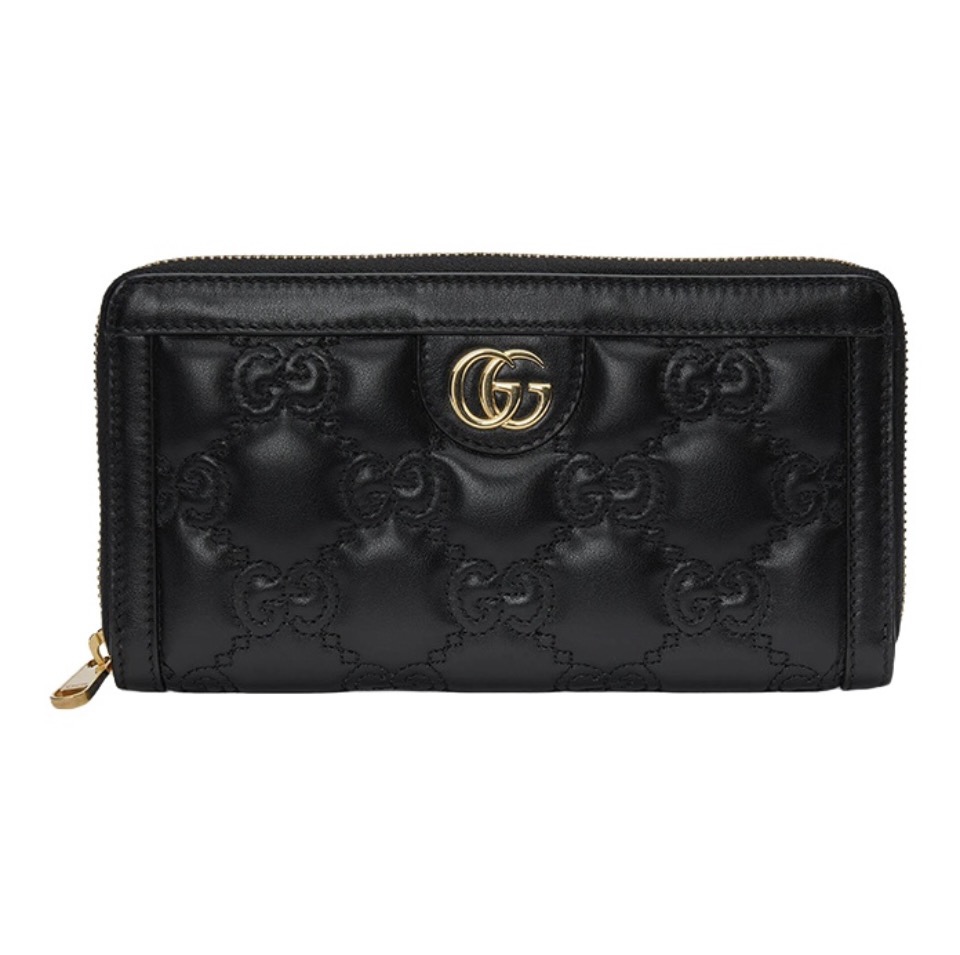Gucci Unisex GG Marmont Zip Around Wallet Matelassé Leather(Replica)