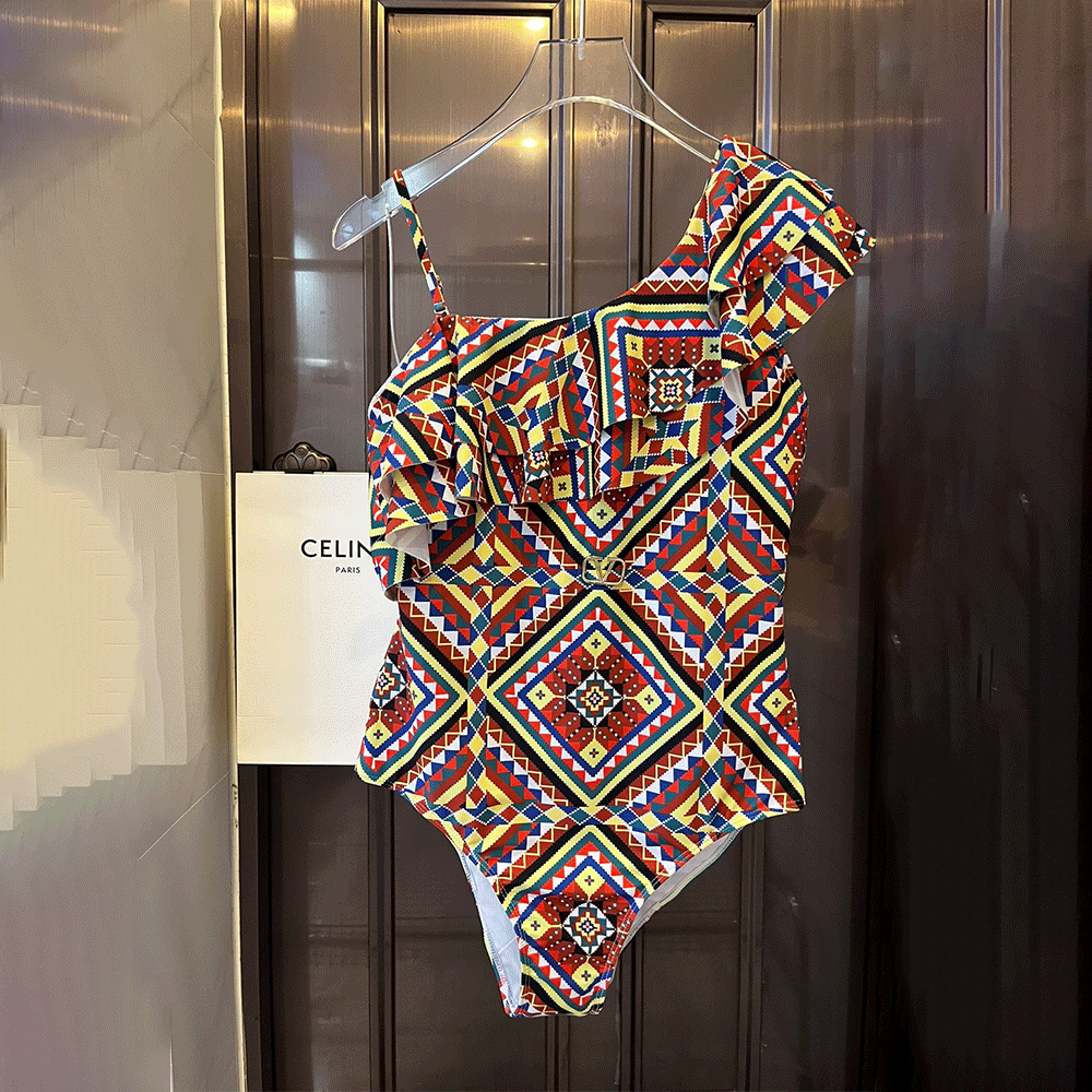 Valentino  Check One-piece Swimsuit   Swimwear（Replica）