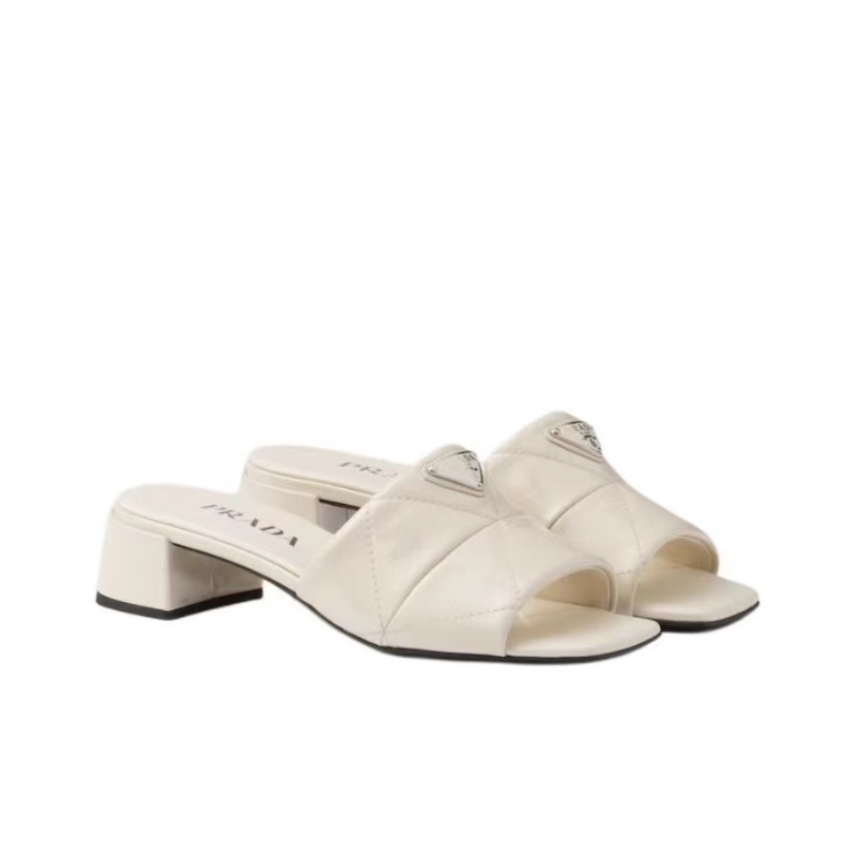 Prada Comfort Goes With Everything 3.5CM Thick Heel Sandals Slide (Replica)