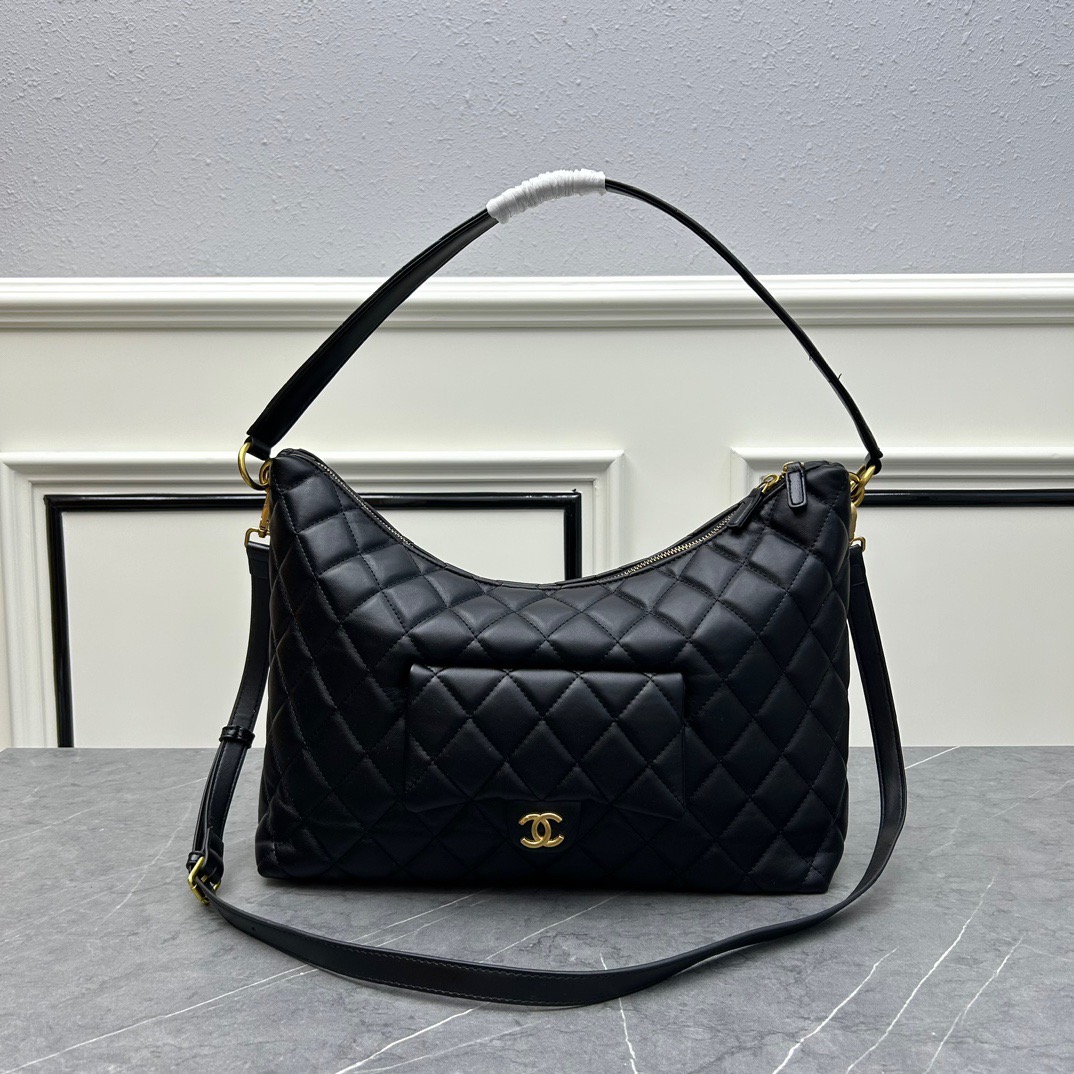 Chanel Hobo Calf Leather Shoulder Bag Handbag (Replica)