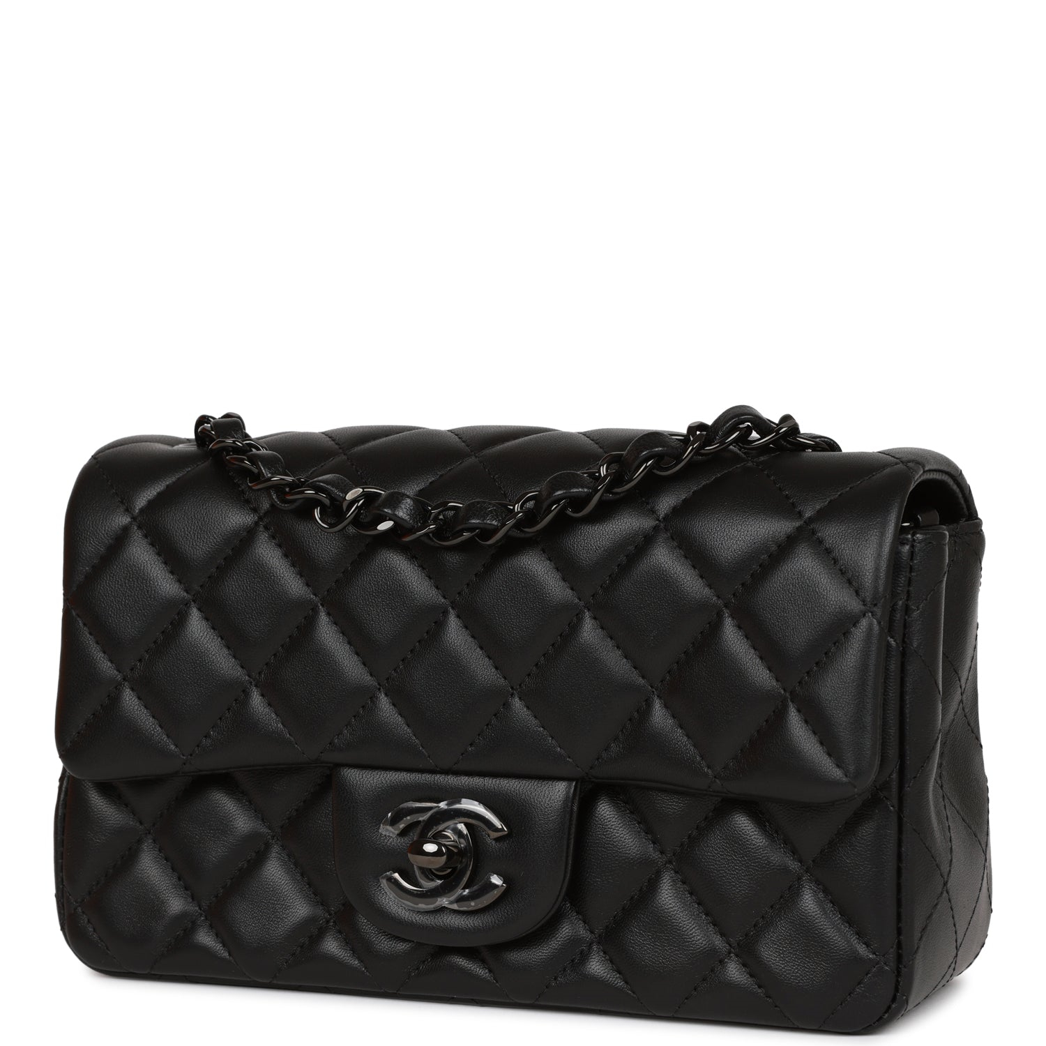 Chanel Classic Flag Bag Flap Bag SO Black Lambskin 20CM(Replica)