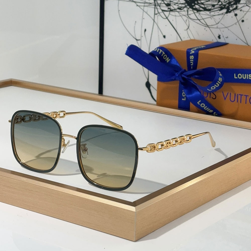 Louis Vuitton LV Mirror Leg Hollowed Out Logo sunglasses Top quality (Replica)