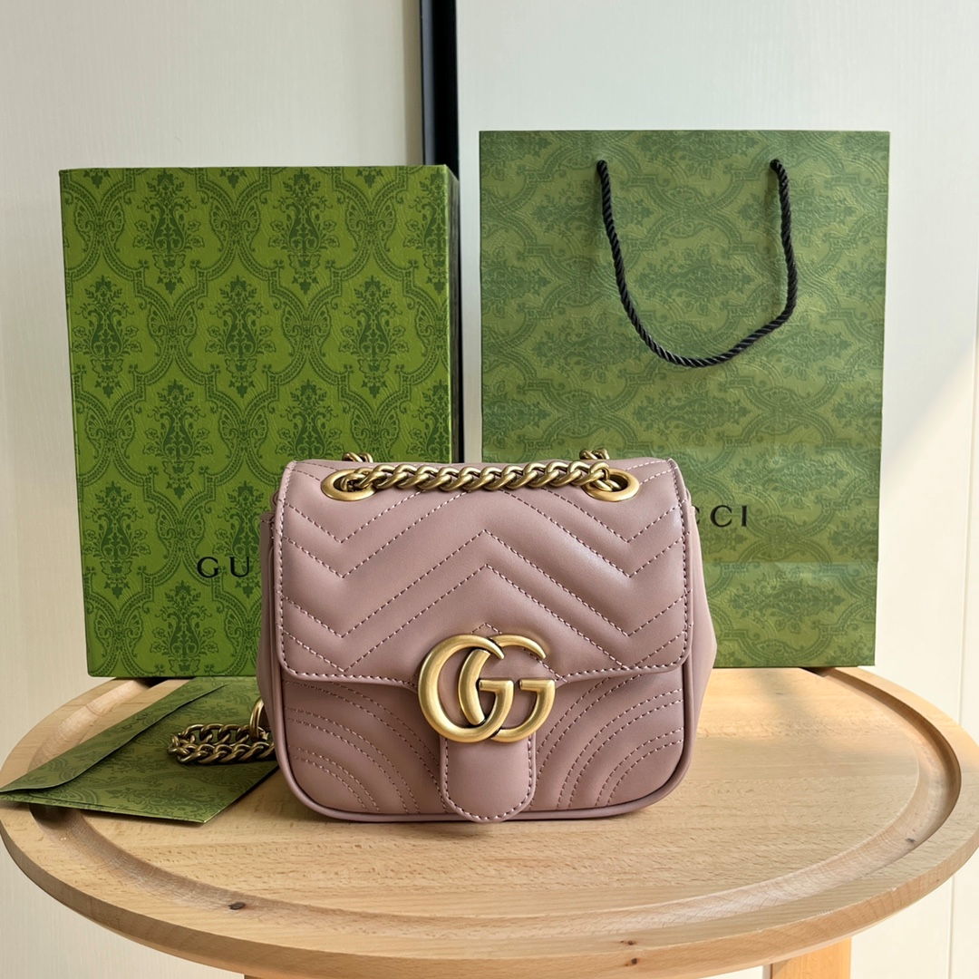 Gucci Marmont GG Leather Shoulder Bag(Replica)