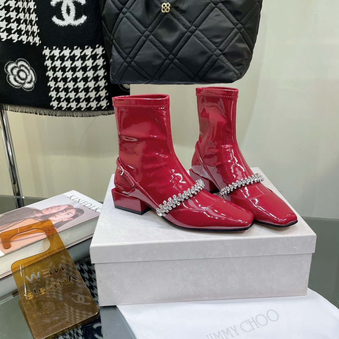 Jimmy Choo Simple High-powered Ankle Boots Slide Sandal (Replica)