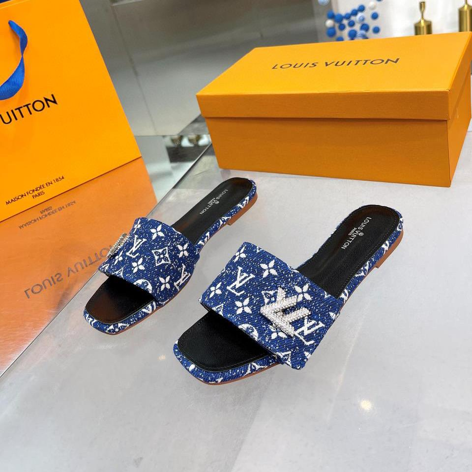 Louis Vuitton LV Flat Flat Flip-flops Slide Sandal (Replica)