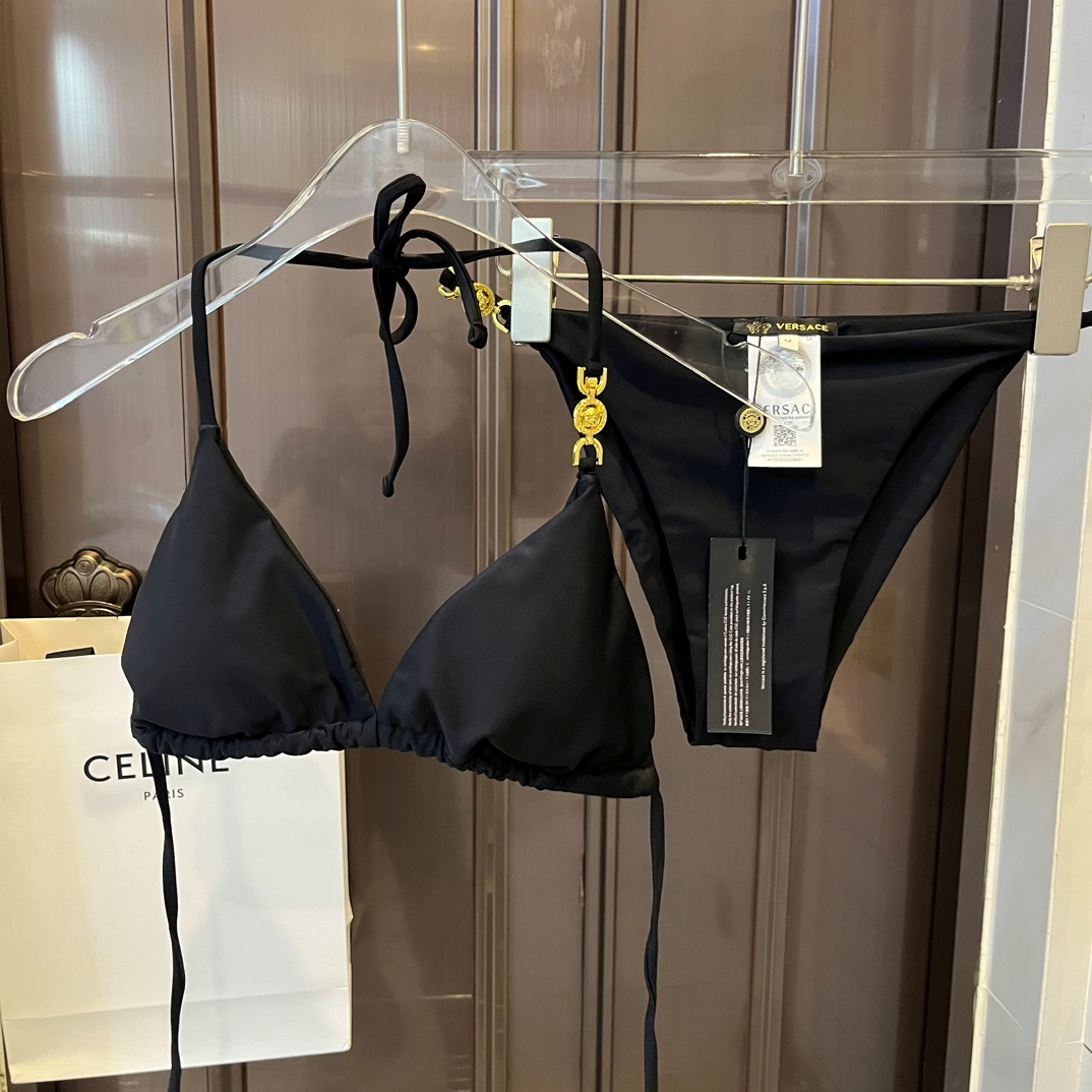 Versace   Buckle Style Split Swimsuit Swimwear（Replica）