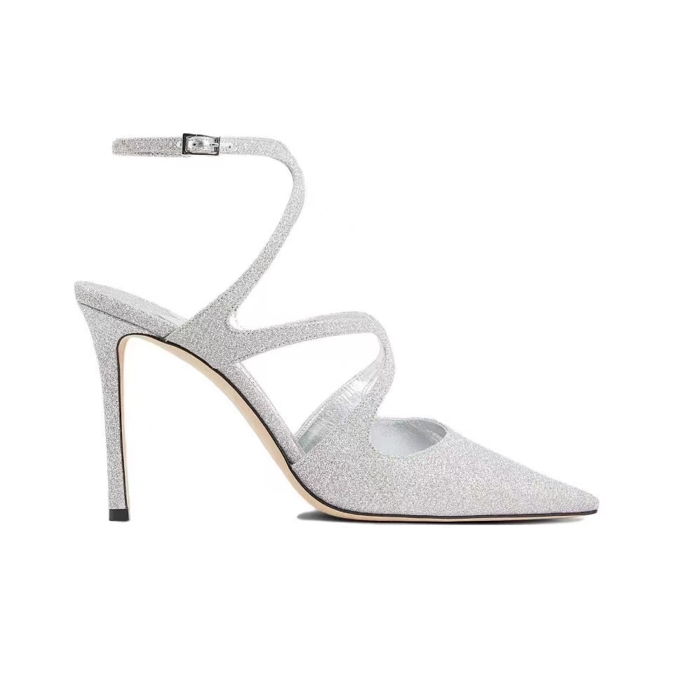 Jimmy Choo 8.5CM Slim Heel Strap Tip Slide Sandal (Replica)