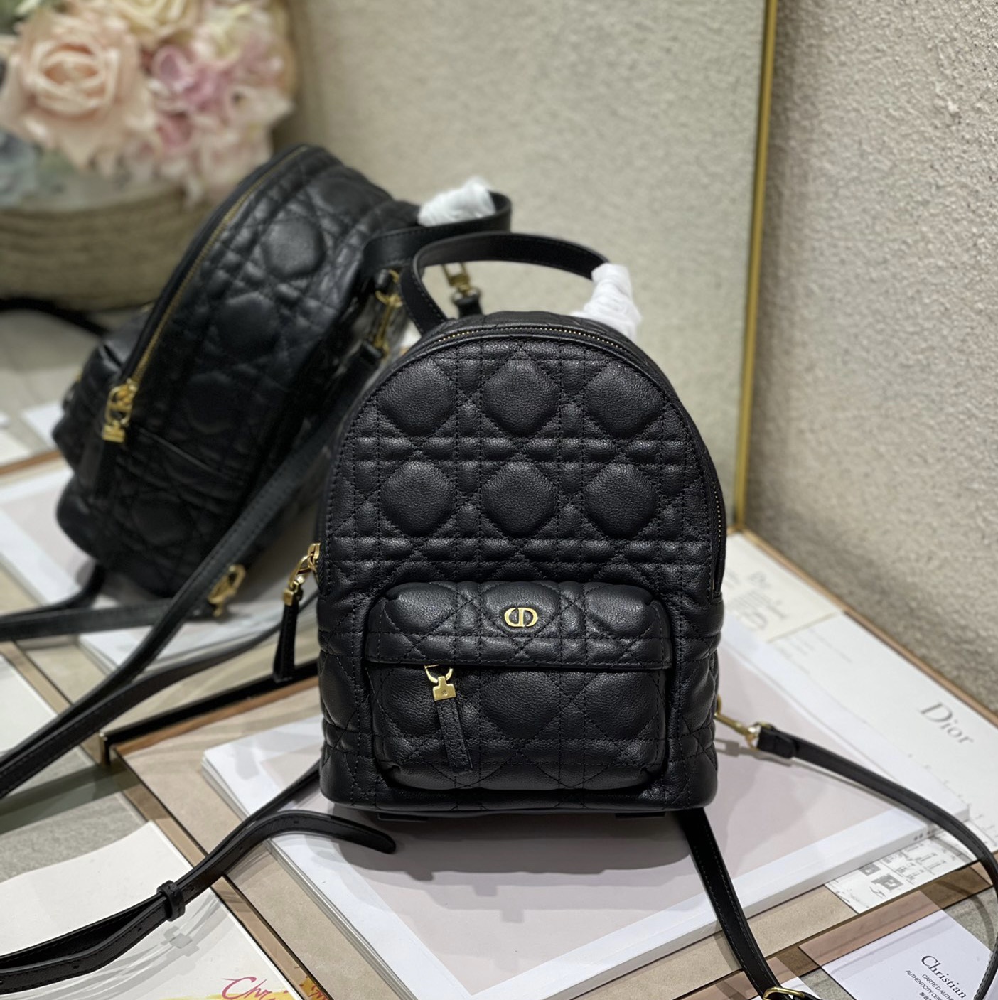 DIOR Cannage Pattern Sheep Leather Backpack(Replica)
