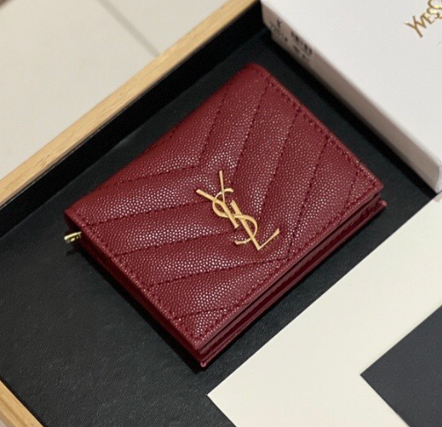 Saint Laurent YSL  Monogram Caviar Leather Wallet  (Replica)