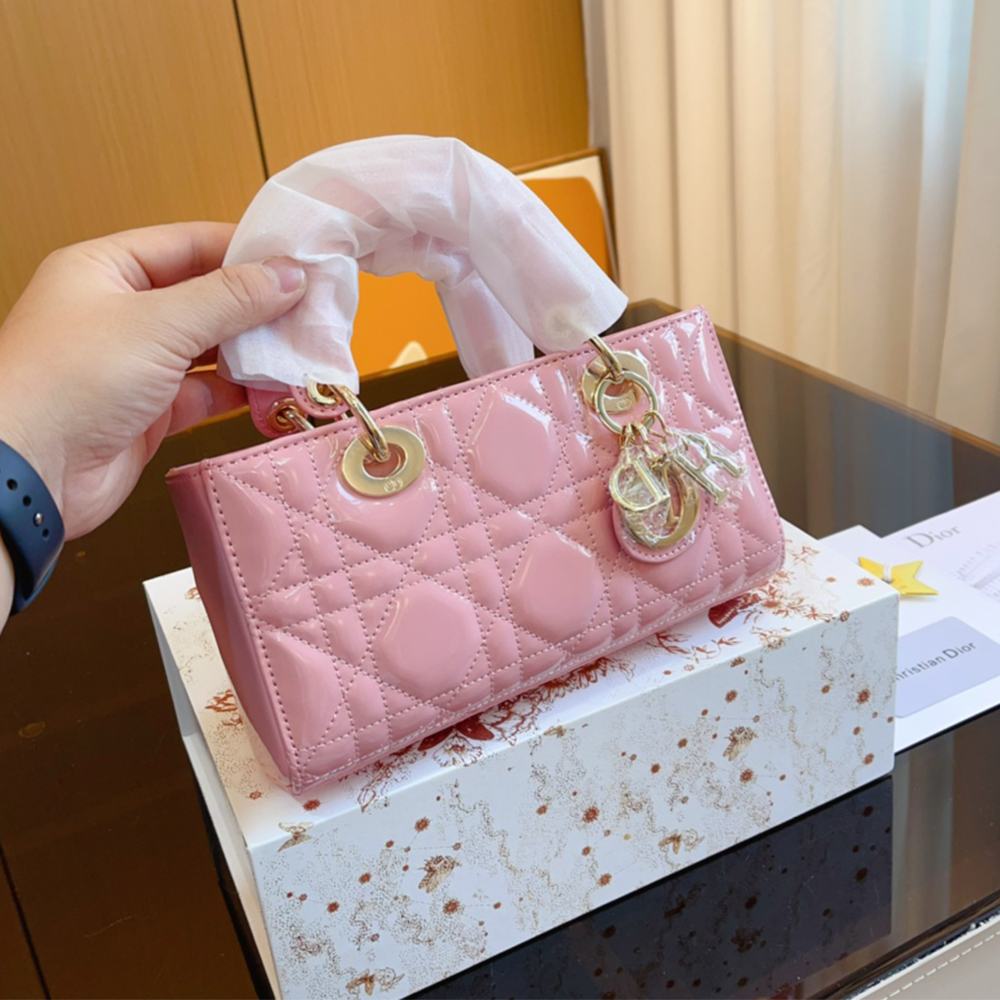 Dior Small LADY D-JOY - Lacquer cowhide leather (Replica)