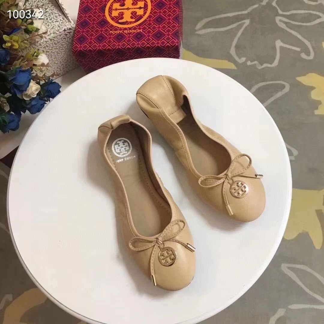 Tory Burch Leather Round Bow Sandals Slide (Replica)