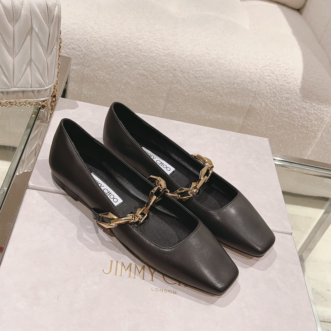 Jimmy Choo Diamond Leather Round Head Slide Sandal (Replica)