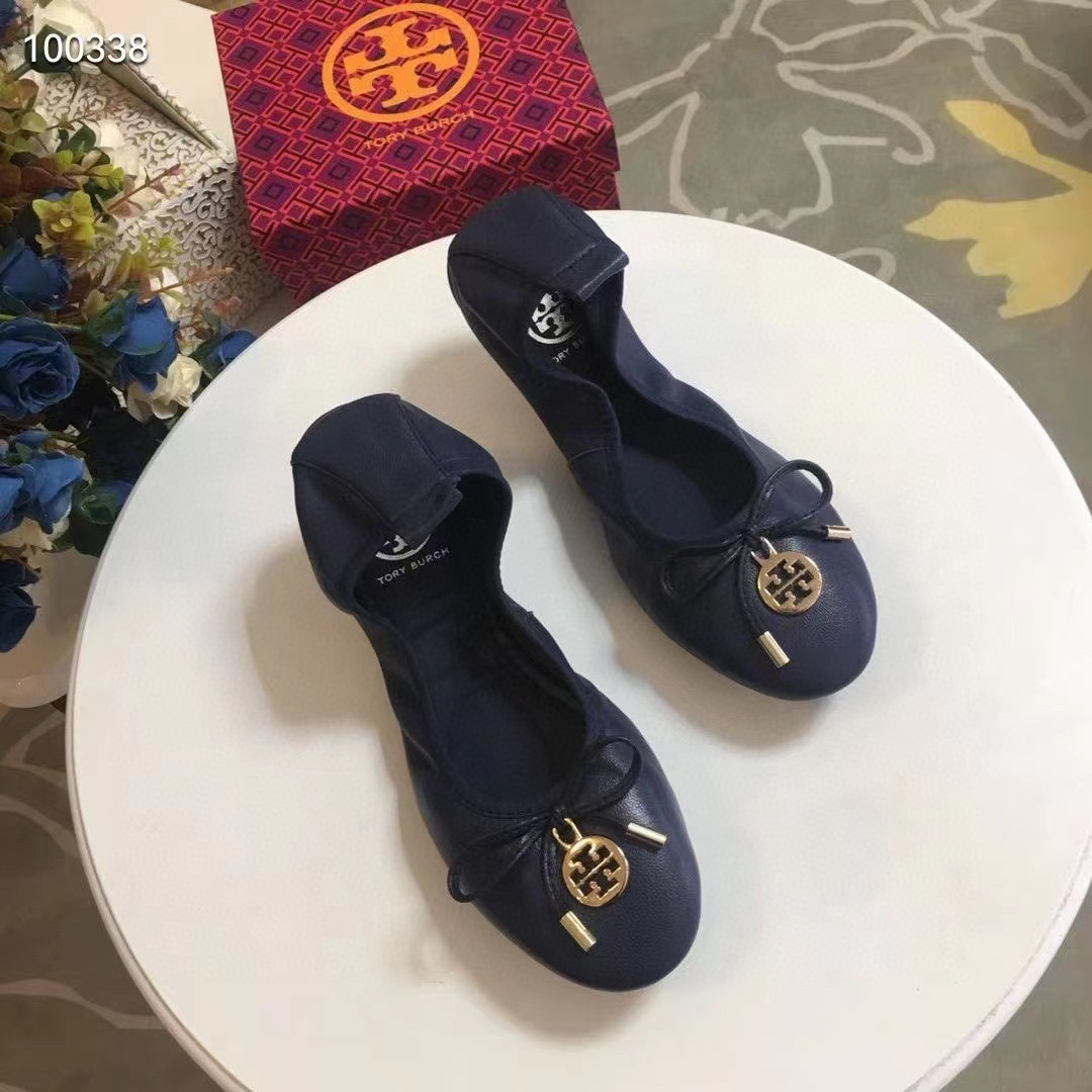 Tory Burch Leather Round Bow Sandals Slide (Replica)