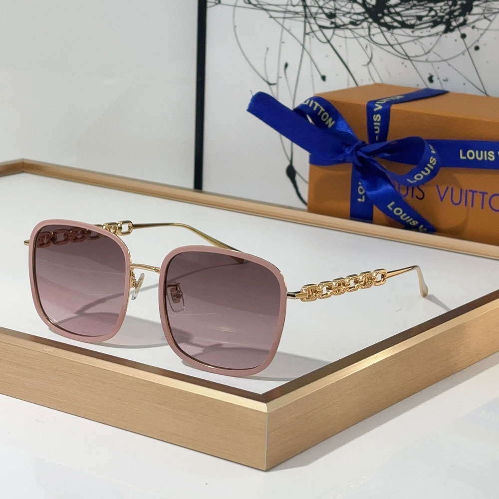 Louis Vuitton LV Mirror Leg Hollowed Out Logo sunglasses Top quality (Replica)