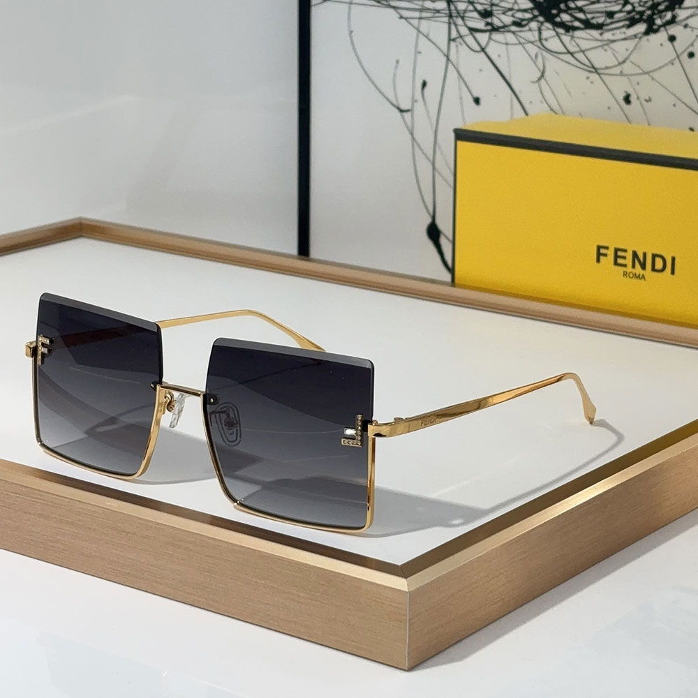 Fendi Half Frame Thin Metal Frame Sunglasses Top quality (Replica)