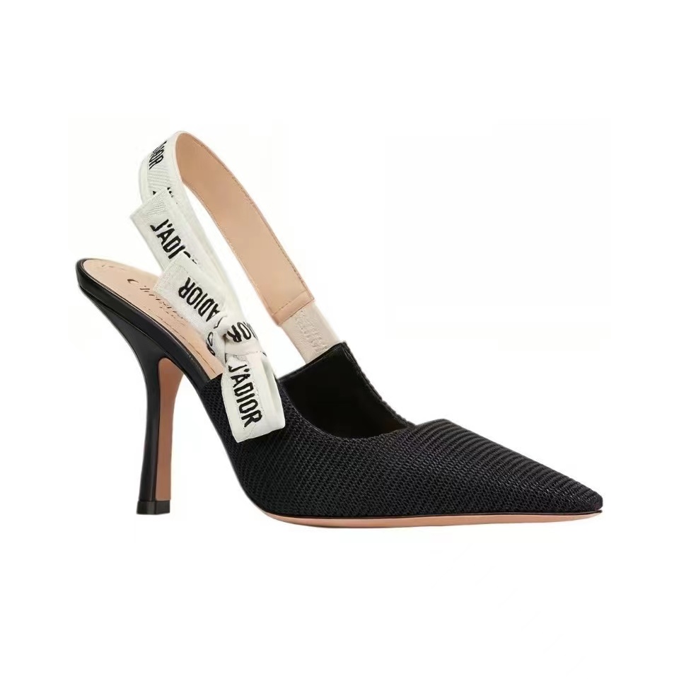 Dior J'Adior Embroidered Lace Halter Heels Slide Sandal (Replica)