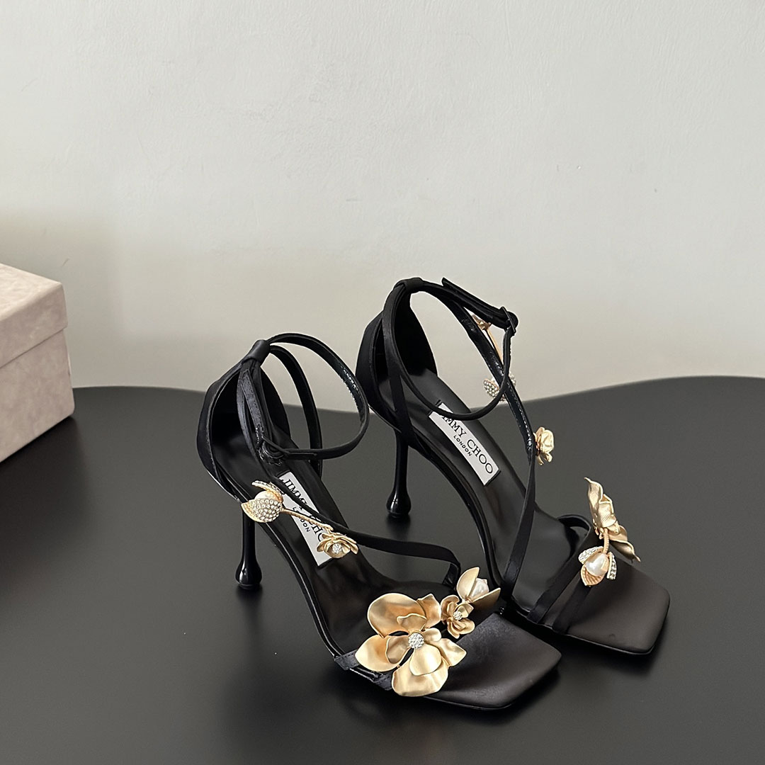 Jimmy Choo Leather Line Strap Sandals Slide 9.5CM (Replica)