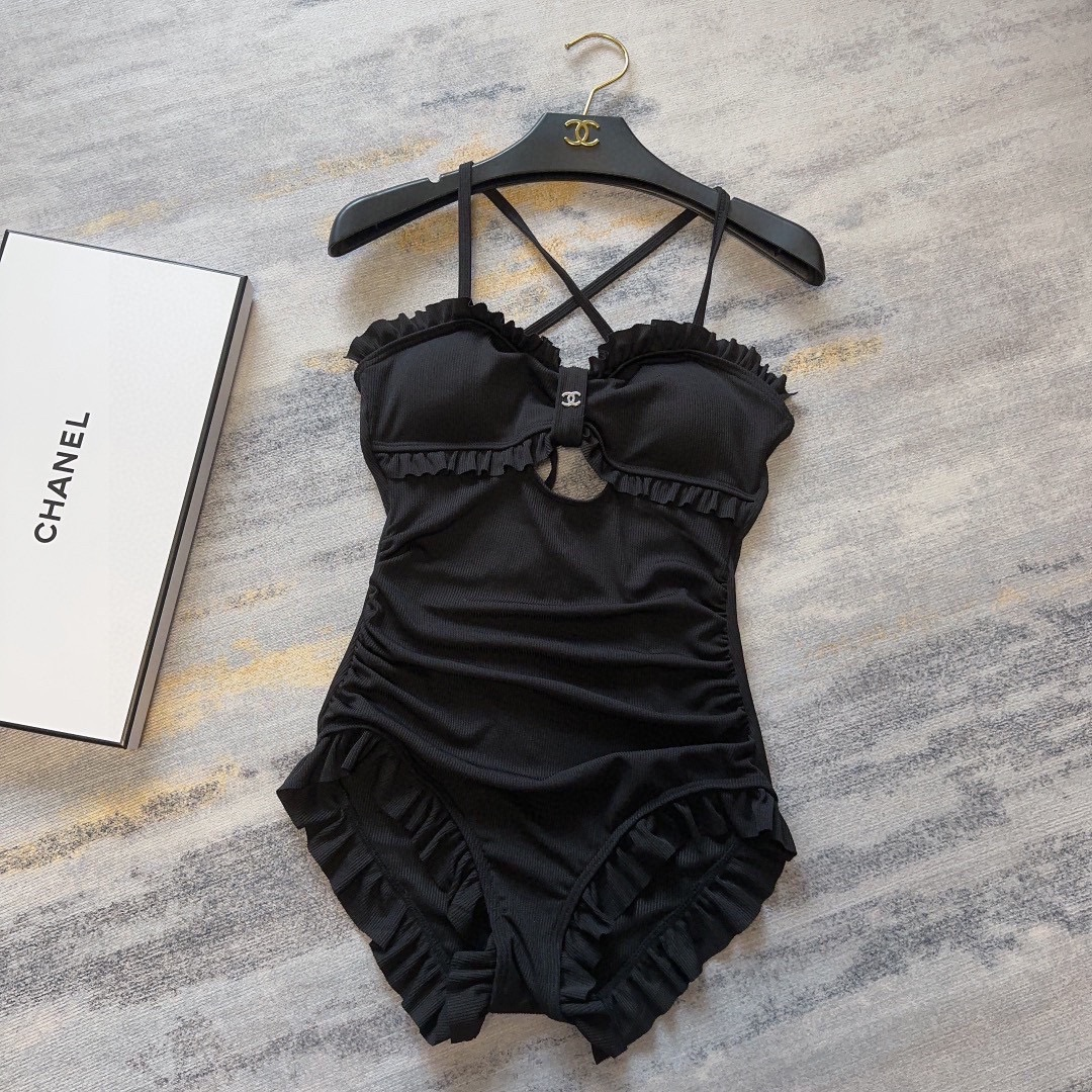 Chanel Suspender One-piece Swimsuit Swimwear（Replica）