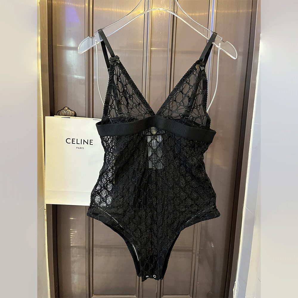 Chanel Lace Cutout One-piece Swimsuit Swimwear（Replica）