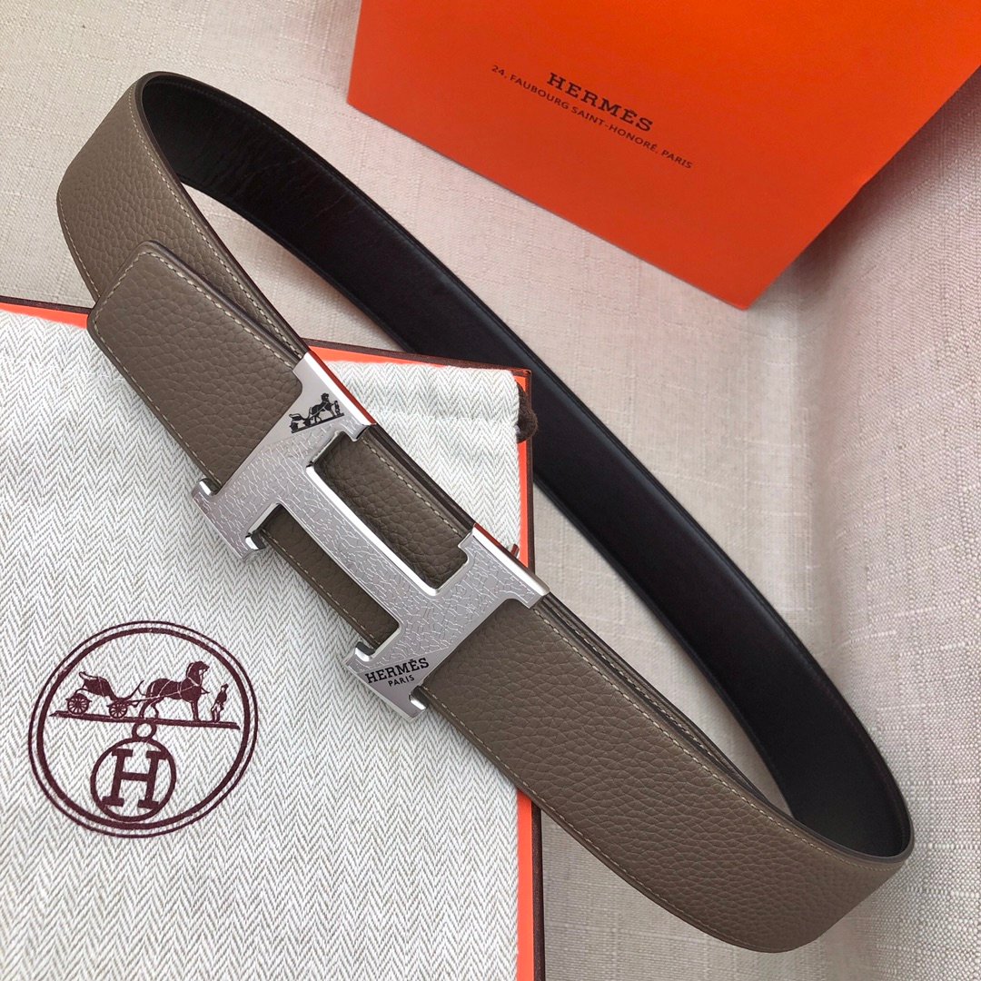 Hermes H Belt Buckle & Reversible Brown For Women, Women Belt 380MM