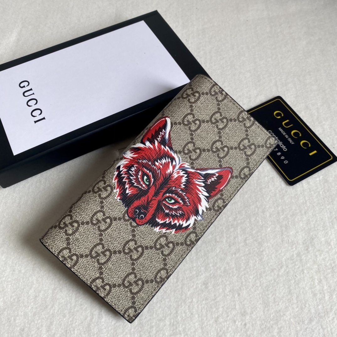 Gucci Unisex GG Supreme Printed Long Wallet（Replica）