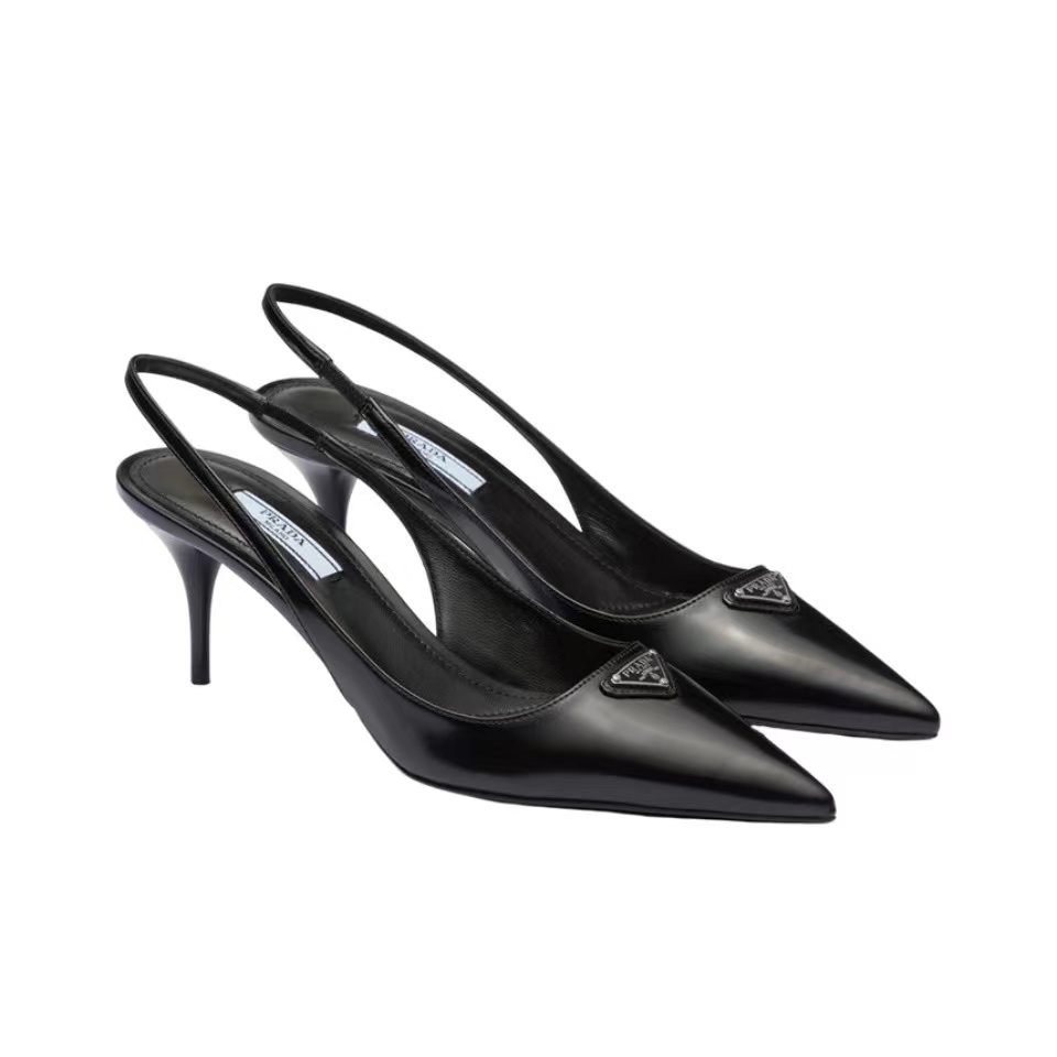 Prada Stiletto Bright Triangle Logo Sandals Slide (Replica)