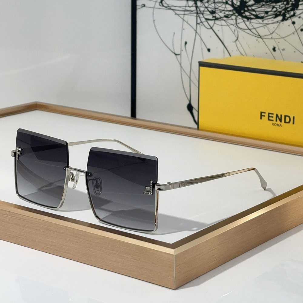 Fendi Half Frame Thin Metal Frame Sunglasses Top quality (Replica)