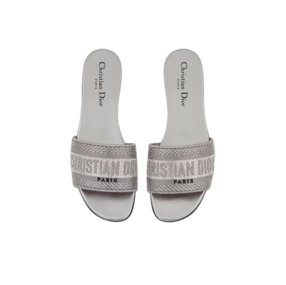 Dior DWAY Slide Slipper Sandals With Diamonds (Replica)