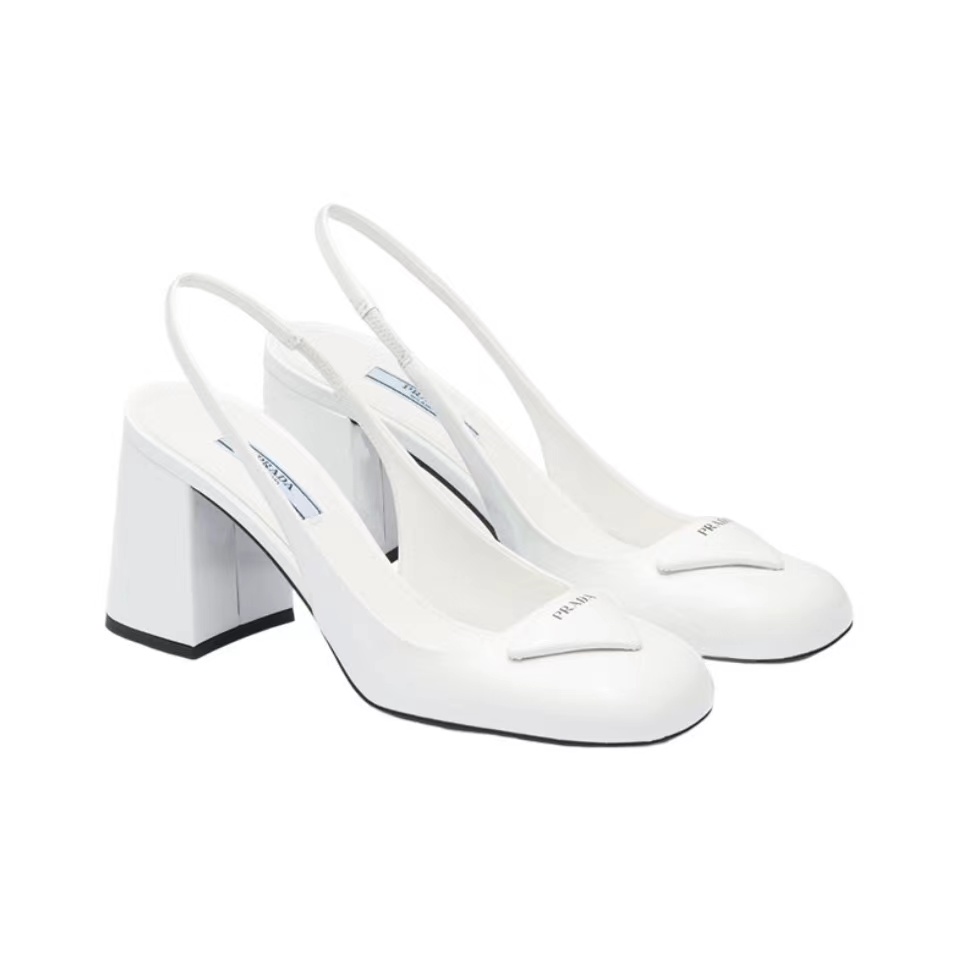 Prada Patent Leather Chunky Heel Sandals Slide (Replica)
