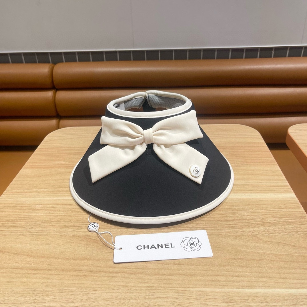 Chanel UV Outdoor Riding Sun Hat With Empty Top And Large Brim Sunhat (Replica)