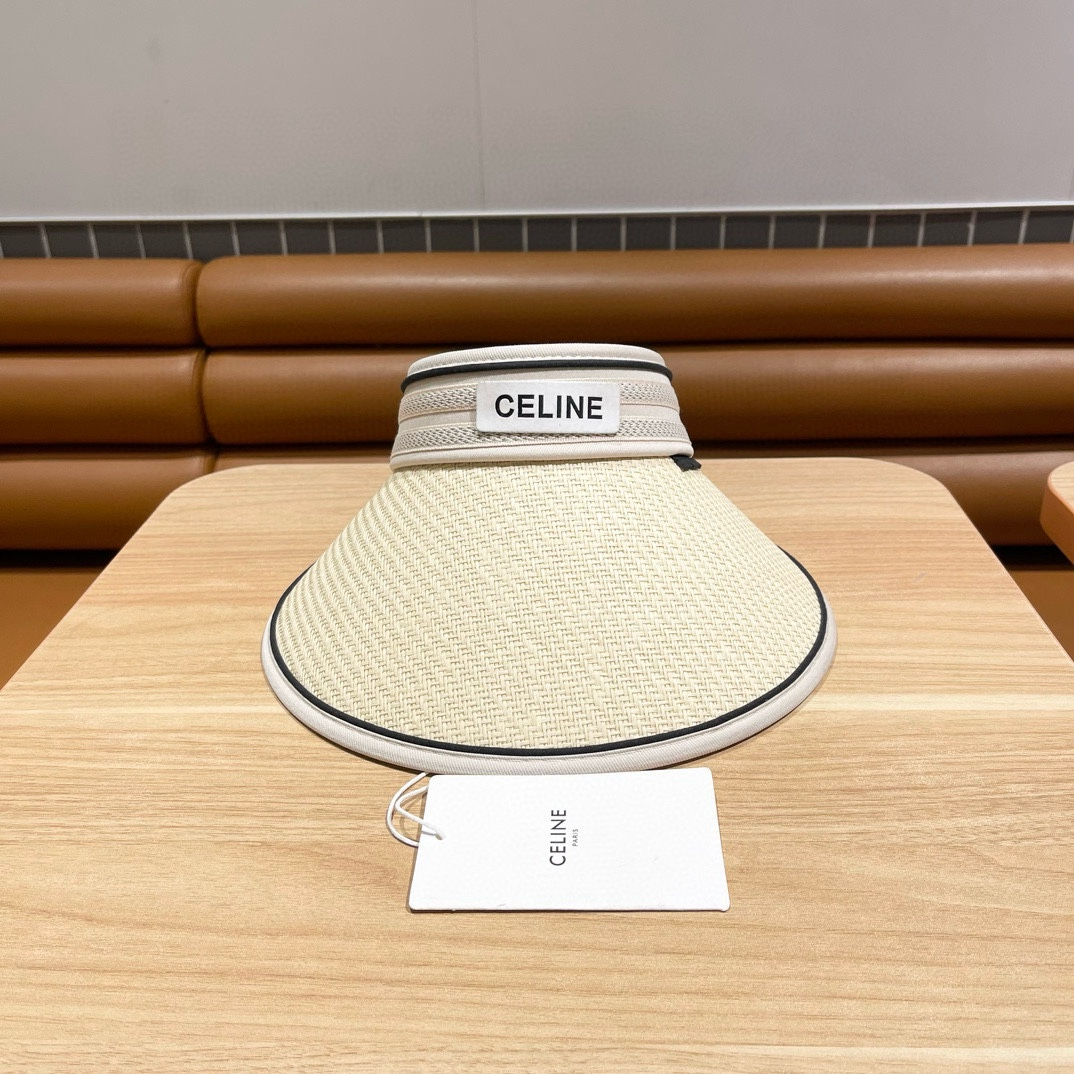 Ceiline Straw Hat, Letter Hat, Empty Top Hat Sunhat (Replica)