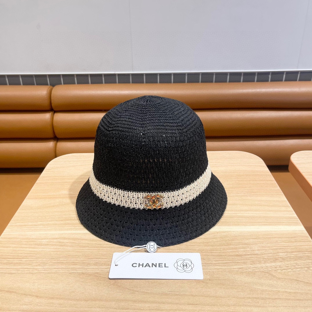Chanel Knitted Hollow Breathable Fisherman's Hat Sunhat (Replica)