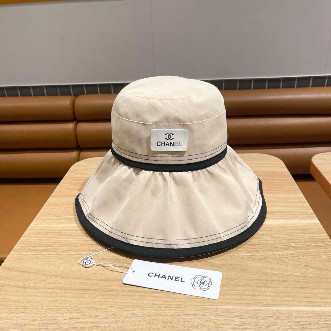 Chanel Big Hat Full Face UV Protection Fisherman's Hat Sunhat (Replica)