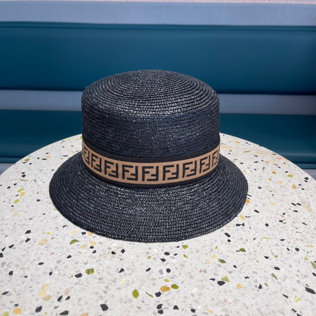 Fendi Straw Flat Top Hat  Sunhat (Replica)
