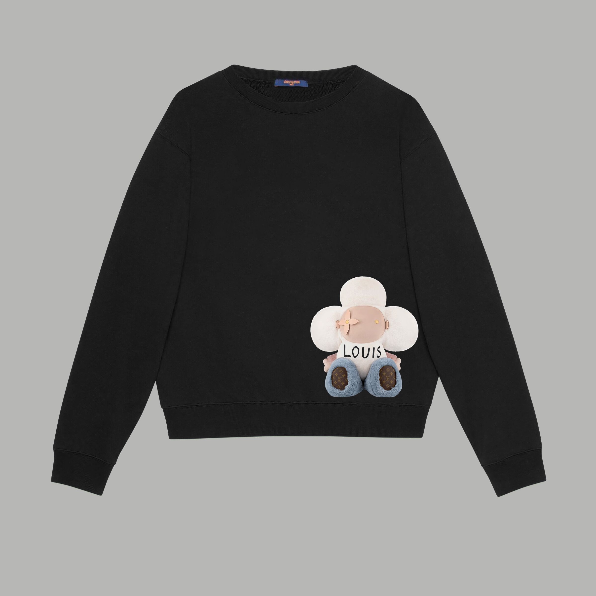 Louis Vuitton LV Hem Figure Printed Terry Long Sleeve Hoodie