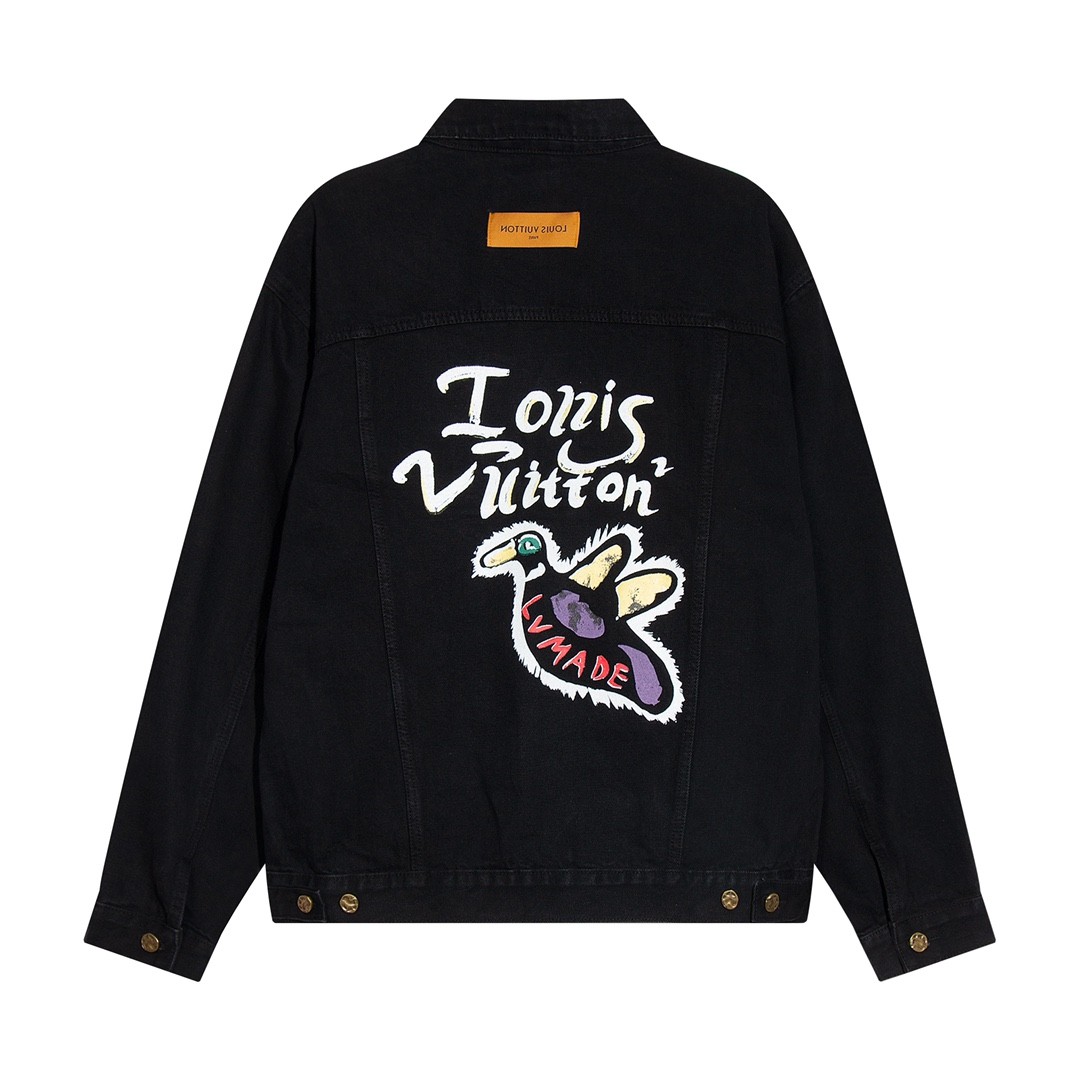 Louis Vuitton LV Back Duck Flying printed denim jacket