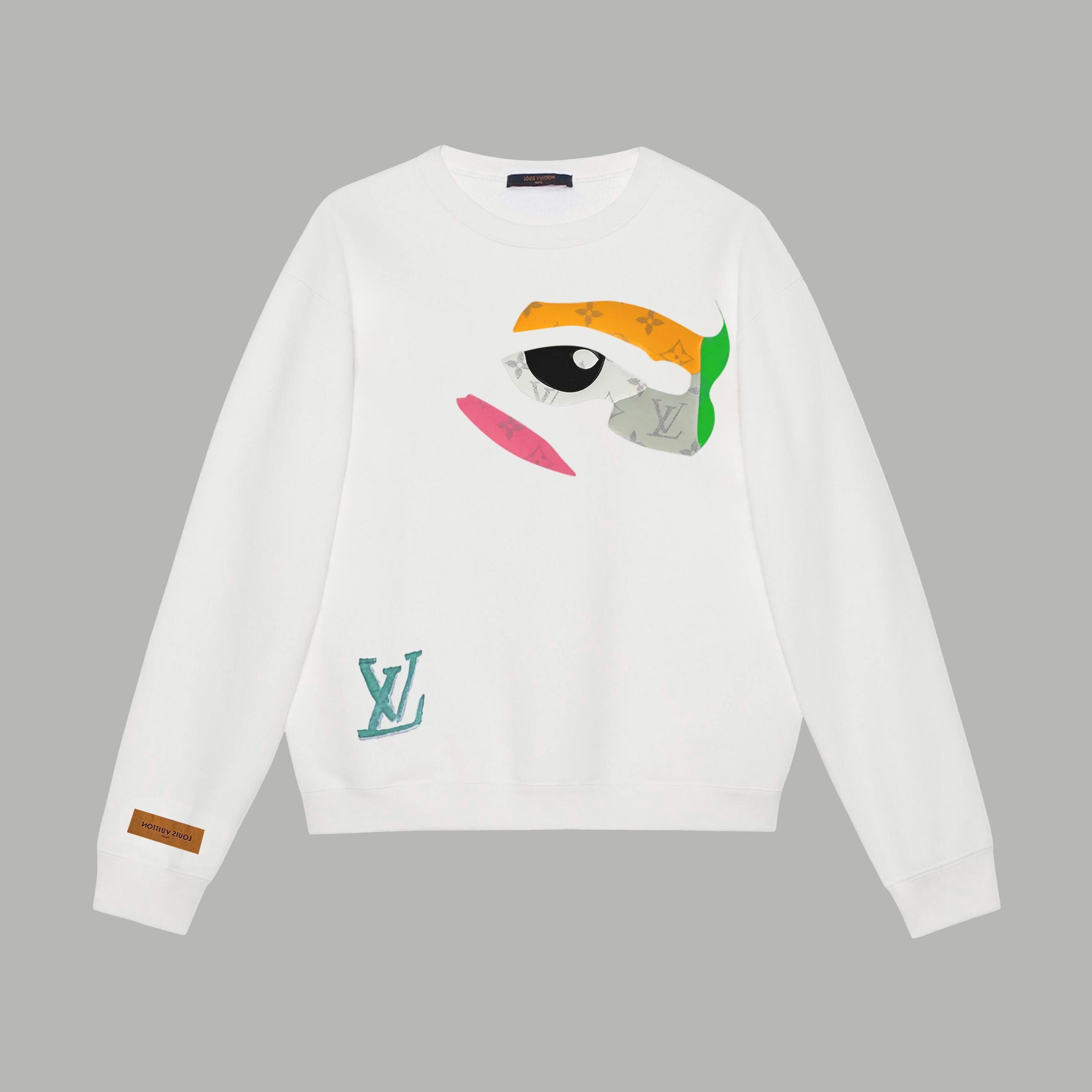 Louis Vuitton LV Chest Face printed terry long sleeves Hoodie
