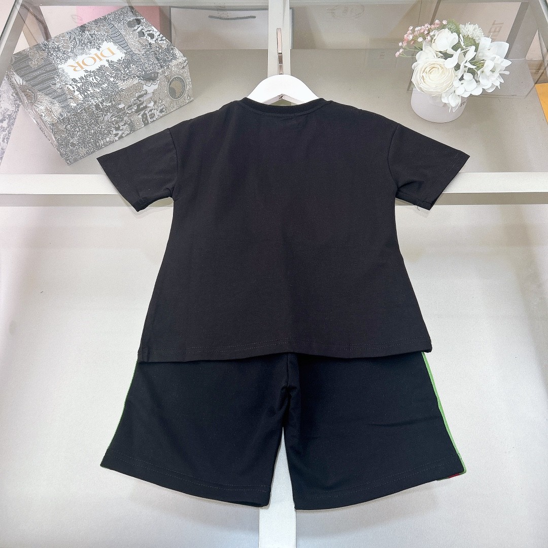 Gucci 2024/SS new logo printed T-shirt suit Kids Children Clothing