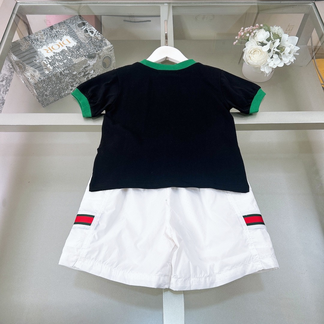 Gucci2024/SS new logo printed T-shirt suit Kids Children Clothing