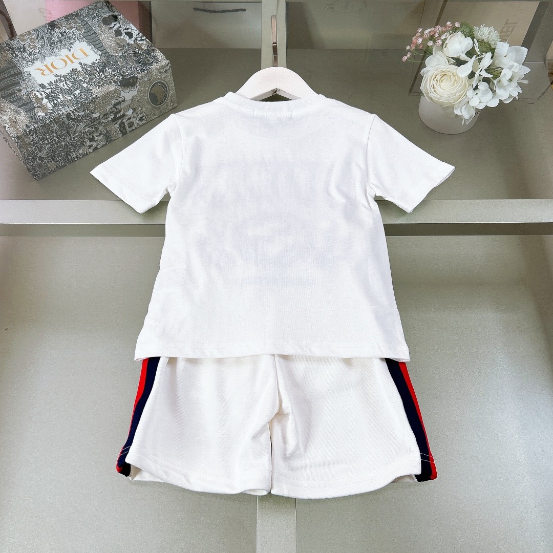 Gucci 2024/SS new logo printed T-shirt suit Kids Children Clothing