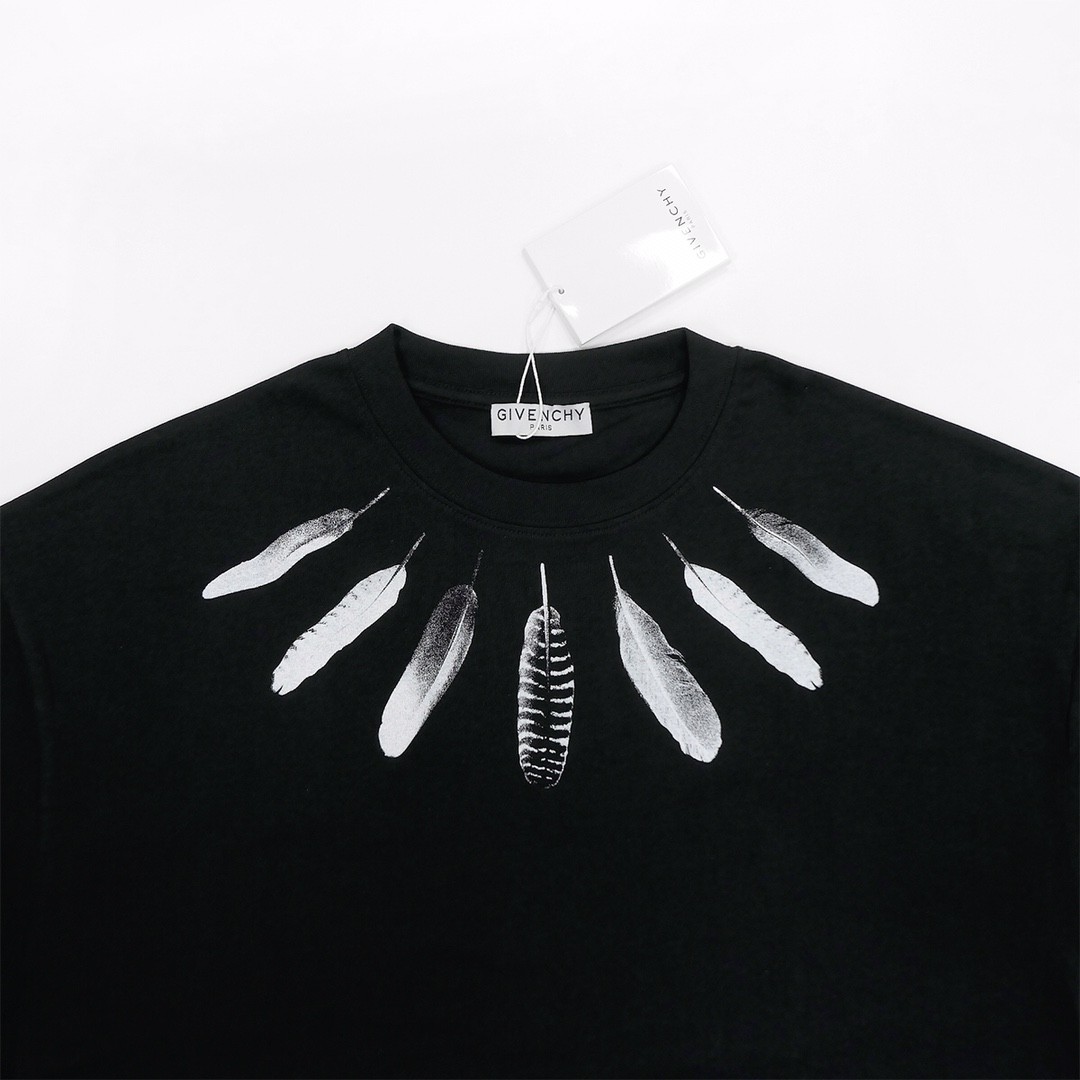 Givenchy 2024ss new summer feather print t-shirt