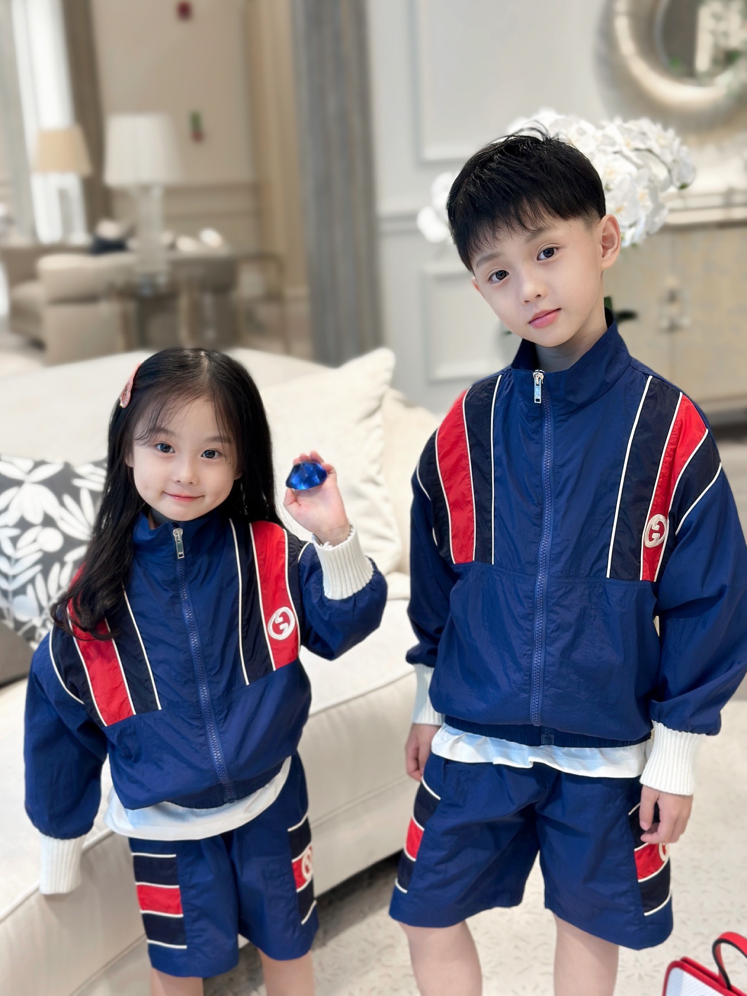 Gucci 2024/new three-piece children's suit Kids Children Clothing