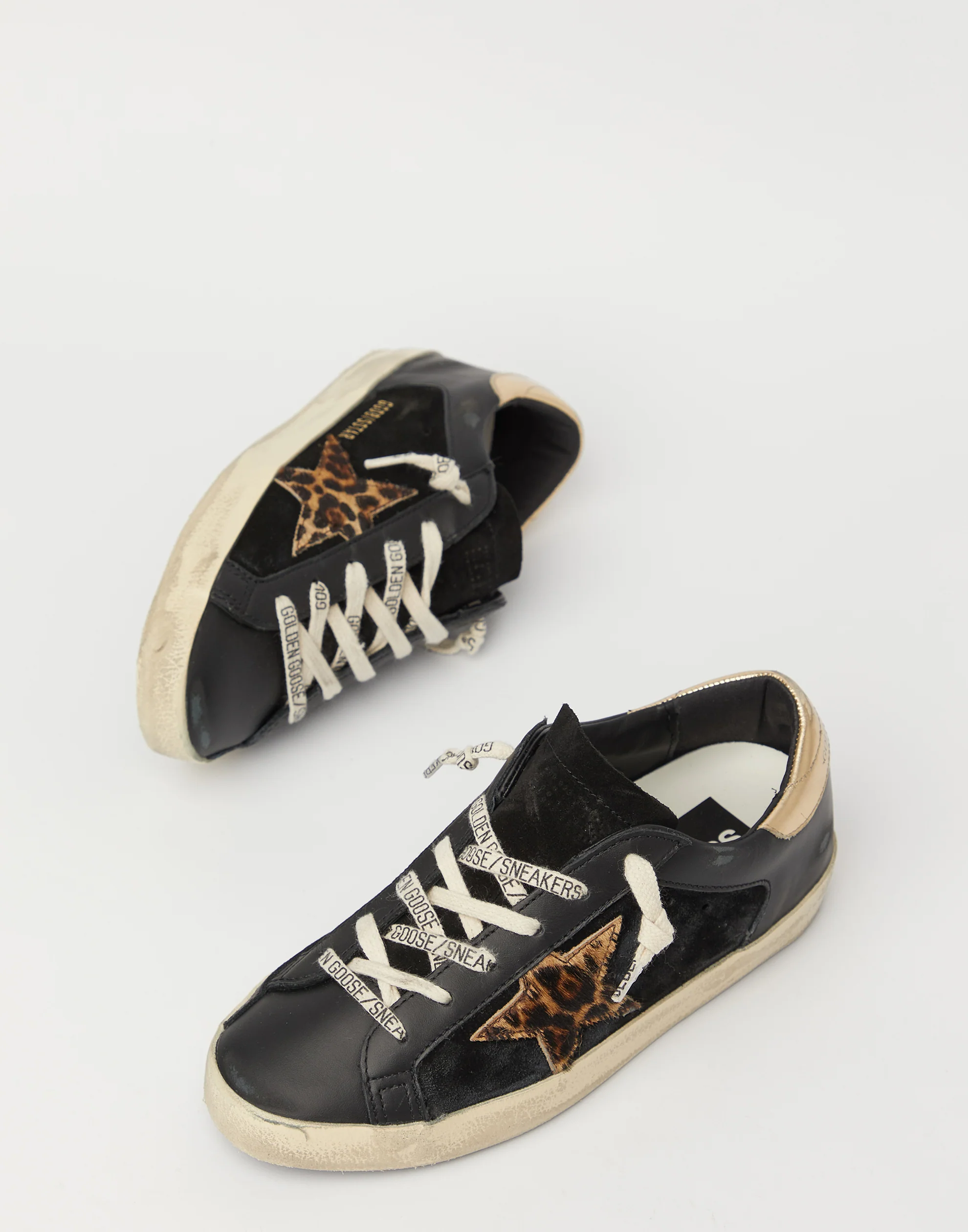 Golden Goose GGDB Black & Leopard Superstar Sneakers Women Men